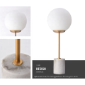Lampes de table boule de verre à base de marbre nordique